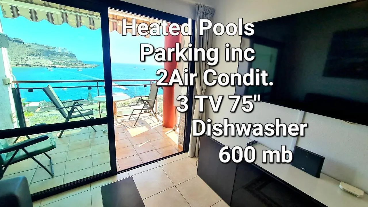 Deluxe 3 Rooms74M2,2Air Condit 2Tv Seaview On Amadores,2 Heatpools, Parking, 600 Mb,Dishwasher,2Lift,,3 Beaches Playa Del Cura  Appartamento